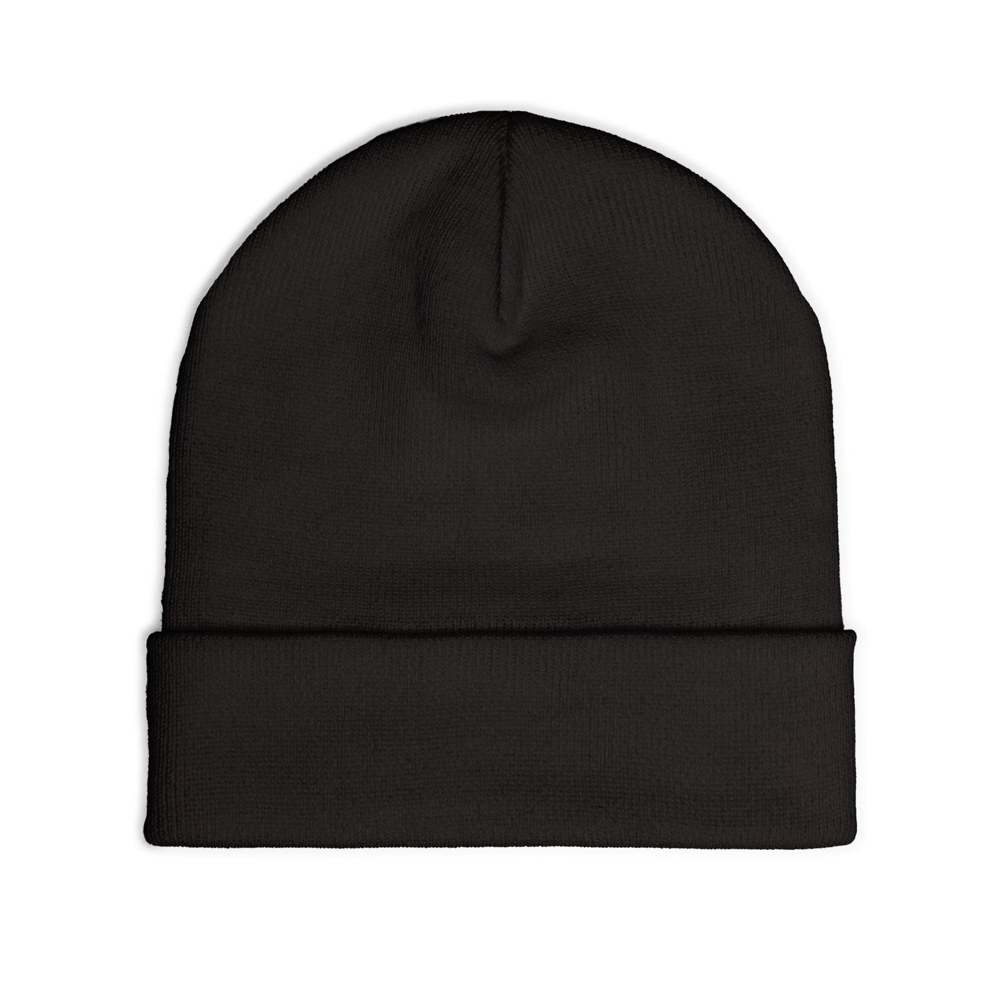 "YR" | Solid Black | Embroidered Knit Beanie | Cozy Fashion Accessory, Warm Winter Hat, Gift Idea, Trendy Headwear, Unisex Beanie