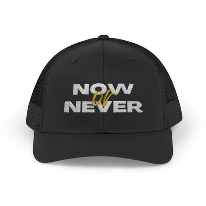 Now or Never Snapback Trucker Cap | Stylish Hat for Everyday, Perfect Gift, Trendy Headwear for Festivals, Sports, Casual Wear