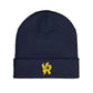 "YR" | Royal Blue |  Embroidered Knit Beanie | Cozy Fashion Accessory, Warm Winter Hat, Gift Idea, Trendy Headwear, Unisex Beanie